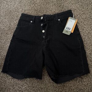 H&M black denim bermuda shorts